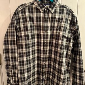 Patagonia Men's Black & White Plaid Shirt